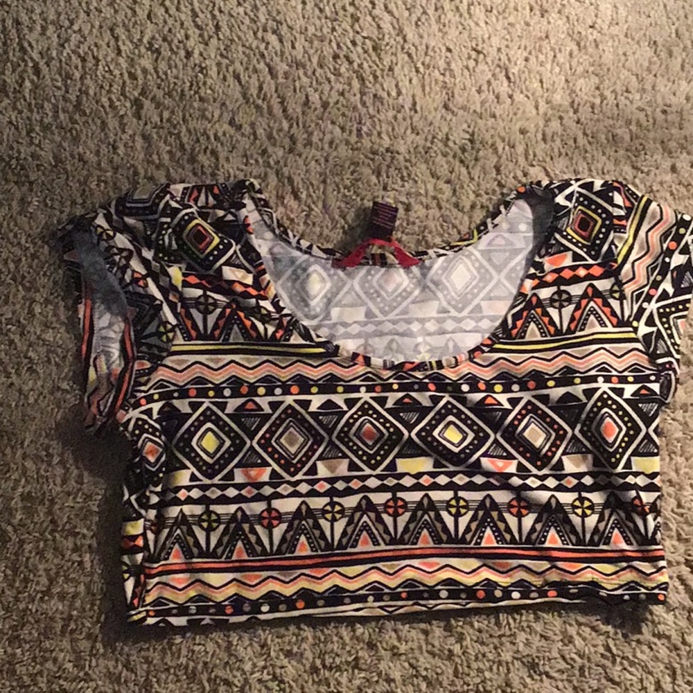 Tribal Print Crop Top
